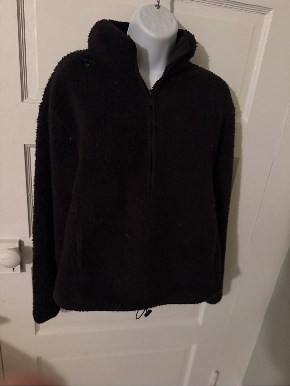 No Boundaries Black Sherpa Zip-Up Hoodie Sweater medium